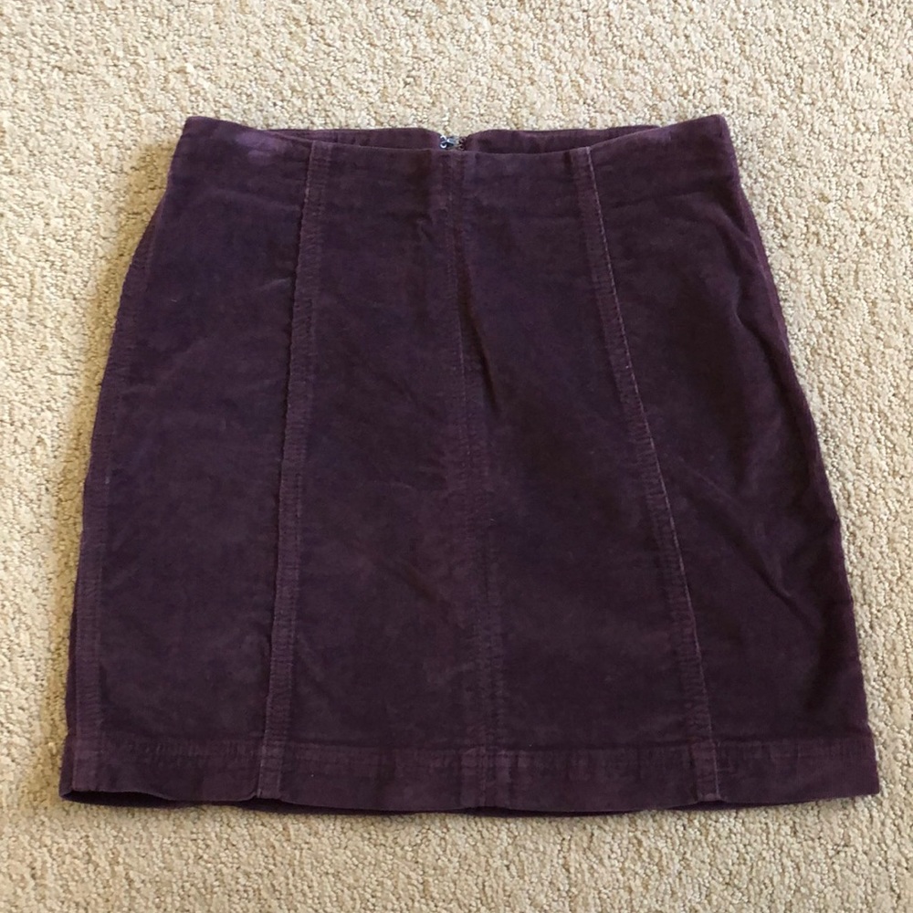 FREE PEOPLE Modern Denim Mini Skirt in Eggplant